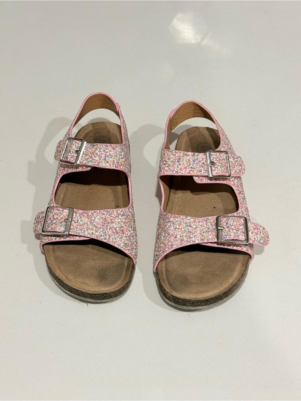 Cat & Jack Pink Glitter Double-Buckle Sandals for Kids
